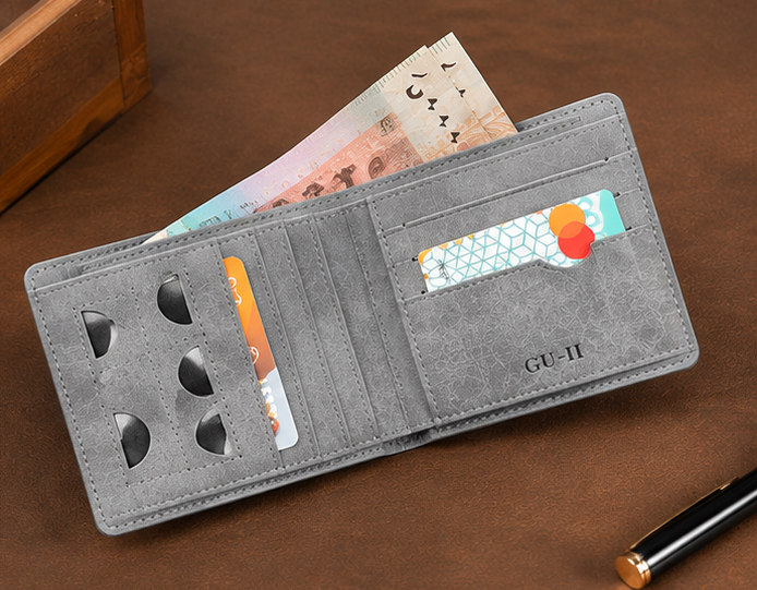 Premium Grain-Textured PU Leather Ultra Slim Bifold